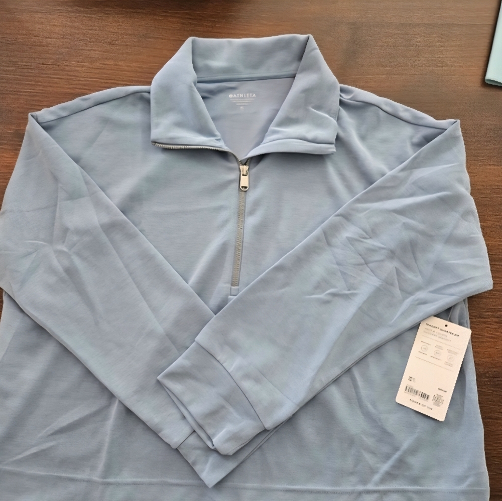 Athleta Light Blue High-Neck Pullover